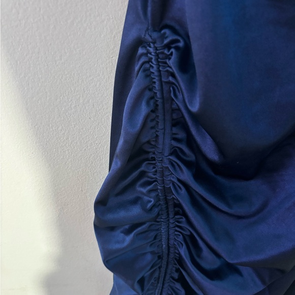Mini Navy Blue Satin Dress - Picture 3 of 3